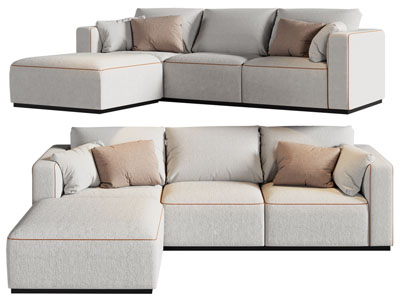 现代转角多人沙发