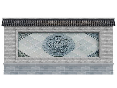 新中式景观影墙 隔断3d模型 新中式景观影墙 隔断