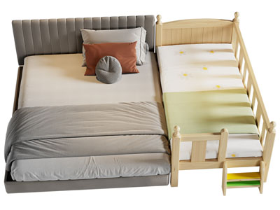 现代双人床 婴儿床3d模型 现代双人床 婴儿床