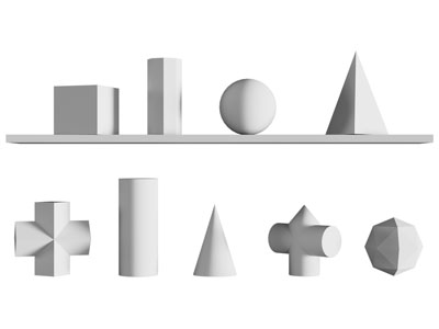 现代素描几何石膏体雕塑3d模型 现代素描几何石膏体雕塑