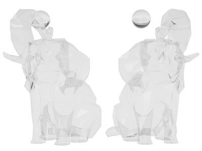 现代玻璃大象雕塑雕刻摆件组合3d模型 现代玻璃大象雕塑雕刻摆件组合