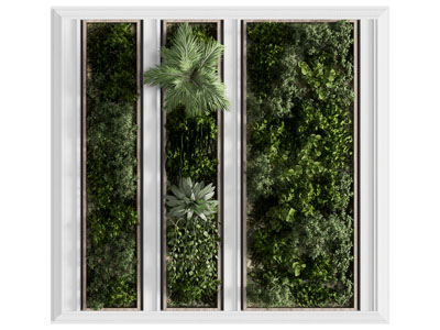 现代植物背景墙3d模型 现代植物背景墙