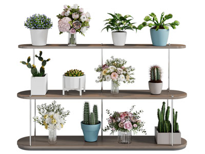 现代花架 花瓶花卉 花盆盆景盆栽植物3d模型 现代花架 花瓶花卉 花盆盆景盆栽植物
