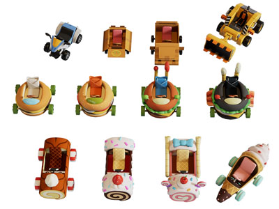 现代儿童积木玩具车