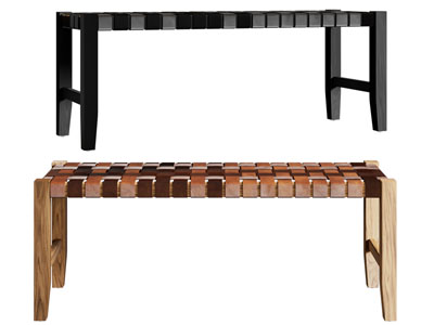 现代长方形编织凳子