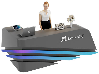 现代前台接待台3d模型 现代前台接待台