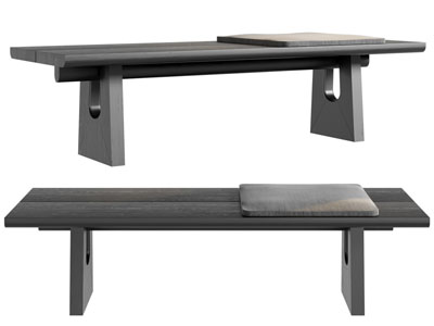 现代长方形沙发凳子