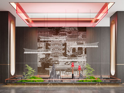现代新中式室内景观