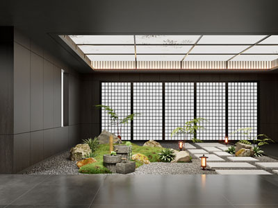 新中式室内景观 景观造景