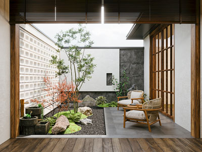 新中式庭院 天井花园