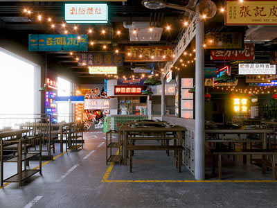 工业风火锅店