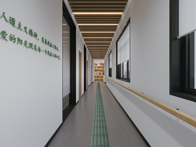 现代轮椅 社区前台 残联中心过道