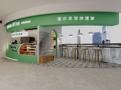 现代冰淇淋店门头