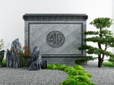 新中式庭院景观小品