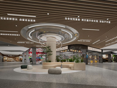现代商场 商场活动区 走廊 店铺 电梯间