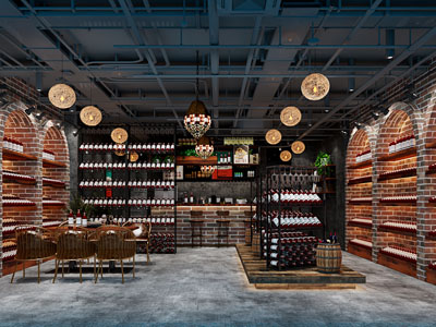 工业风loft红酒专卖店