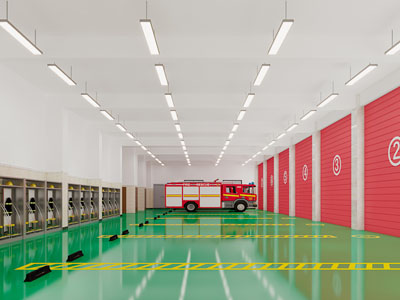 现代消防队 停车场