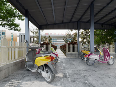 现代社区停车棚