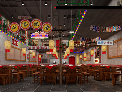 工业风火锅店