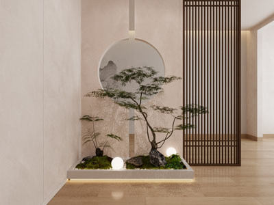 新中式玄关造景 室内造型