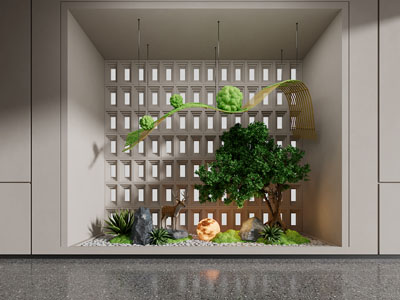 植物堆 造灌木 室内造景