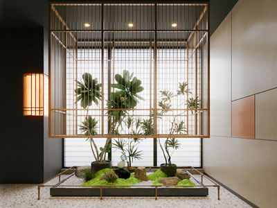 室内景观 植物造景 苔藓堆