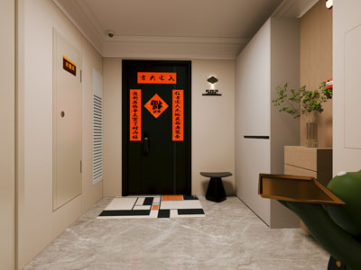 现代小区楼层过道