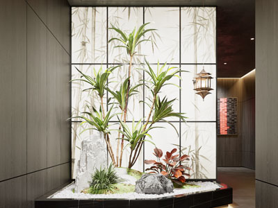 新中式室内造景 景观小品