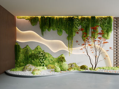 现代植物堆 室内造景 景观小品 苔藓植物