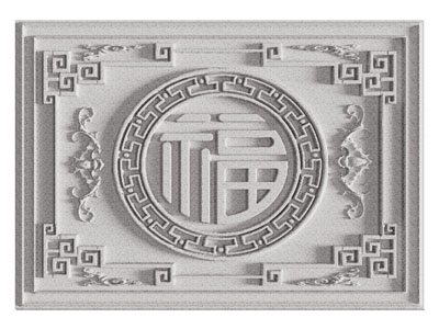 新中式福字蝙蝠浮雕