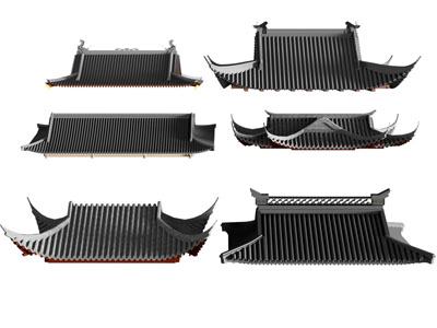 新中式屋檐 房檐 建筑构件