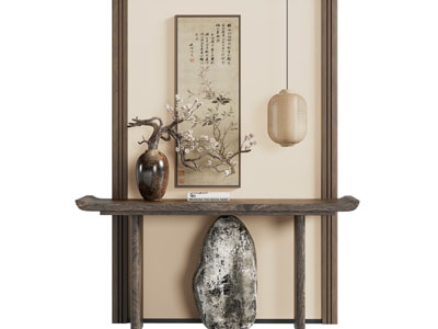 新中式中古玄关端景台