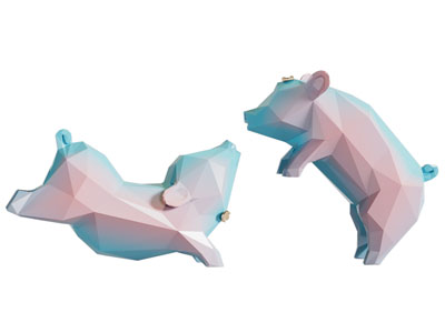 现代几何抽象猪雕塑雕刻