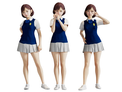 学生人物 校服女生 儿童