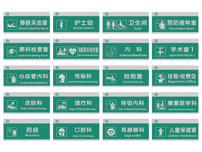 现代医院指示牌