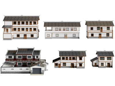 新中式农村自建房 民房构件