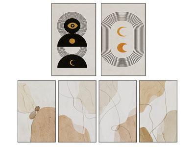 现代装饰画 抽象画 组合画