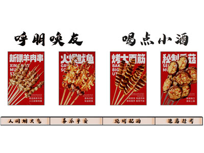现代网红烧烤店装饰灯箱
