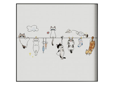 现代卡通挂画 动漫挂画 猫咪挂画