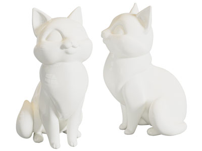 现代可爱陶瓷小猫动物雕塑