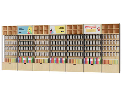 现代文具店货架 展柜