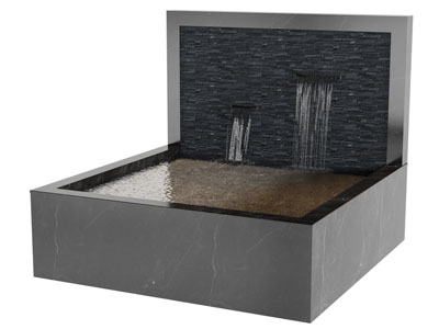 现代庭院瀑布水景 园艺小品