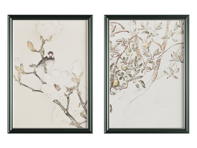 中古风花鸟画 艺术画 装饰挂画