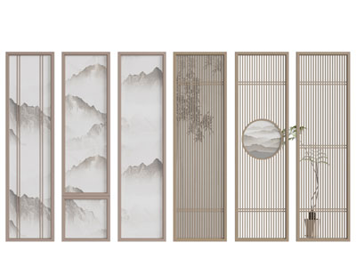 新中式隔断 山水隔断