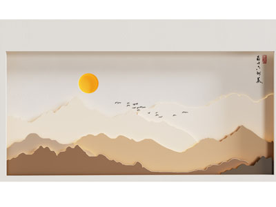 新中式山水背景墙