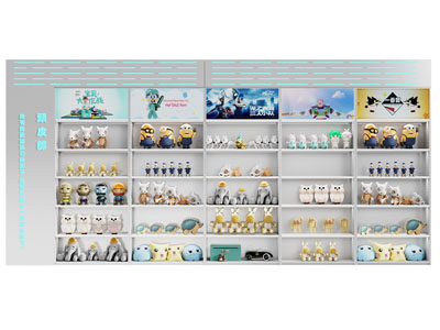 现代玩具文创展示柜