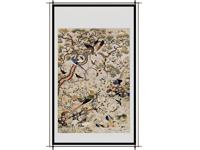 现代新中式挂画 油画 长条 立体 抽象