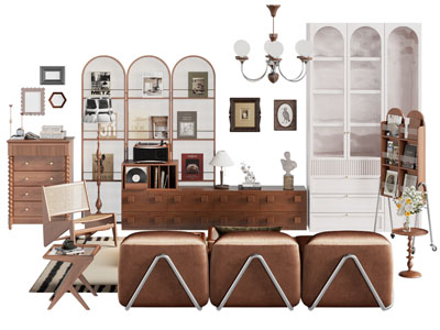 法式中古风电视柜 装饰柜 多人沙发
