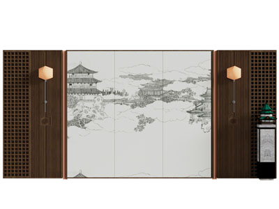 新中式沙发背景墙