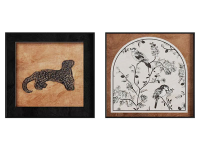 中古风挂画 肌理画 装饰画